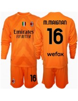 Otroške Nogometnih dresov AC Milan Mike Maignan #16 Vratar Gostujoči 2024-25 Dolgi rokavi (+ hlače)